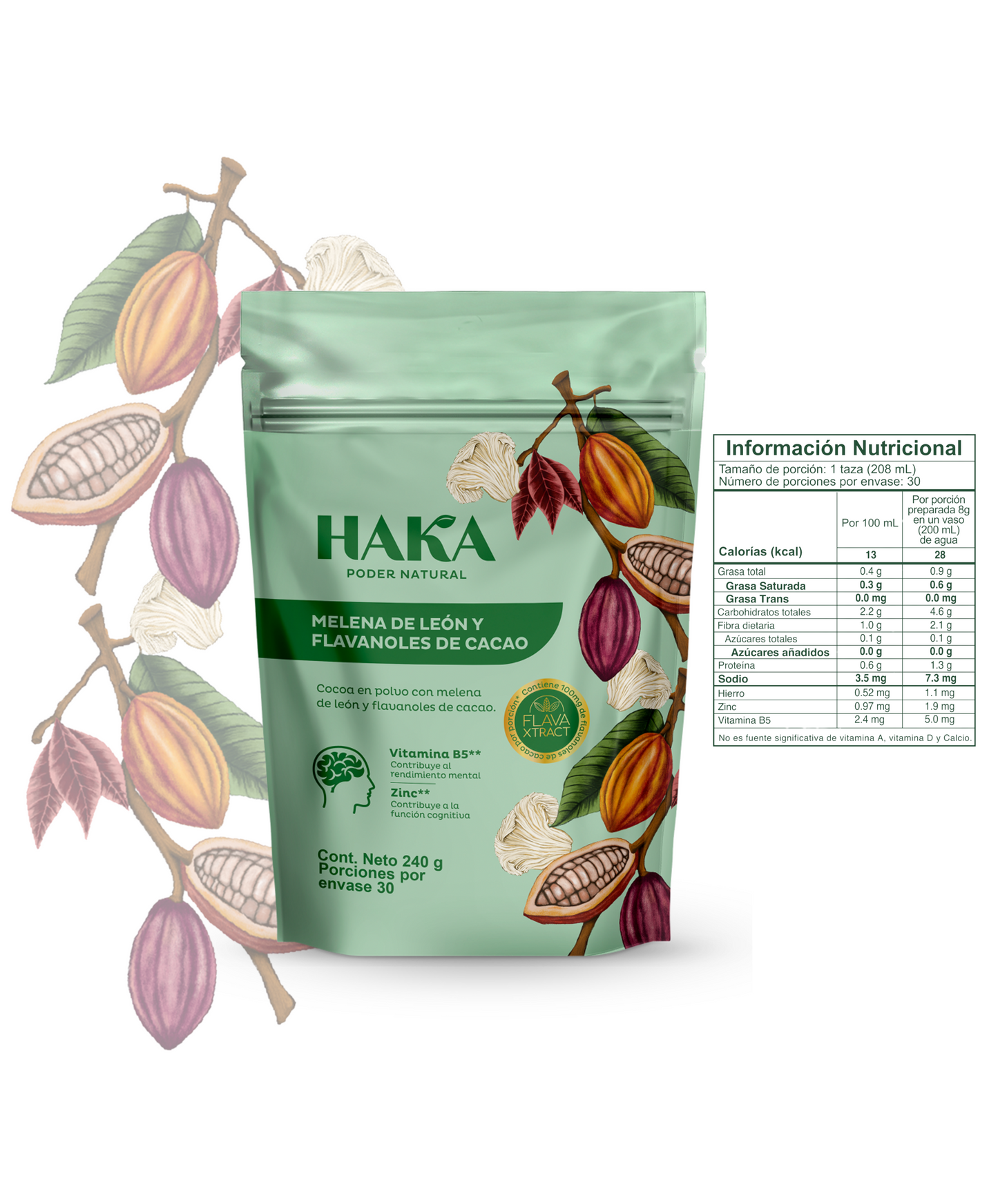 Melena de león y flavanoles de cacao